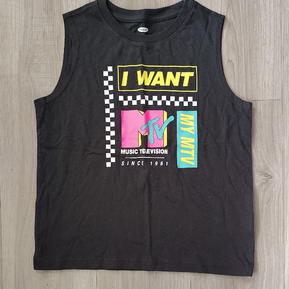 MTV Black and Yellow Retro Tank Top